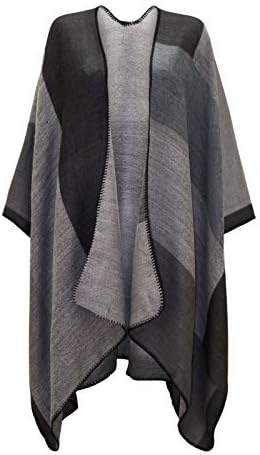 Chaos TheoryChaos Theory Womens Ladies Checked Knitted Winter Tartan Cape STYLISHED Poncho