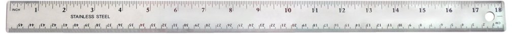 The Classics 18-Inch/45cm Stainless Steel Ruler with Cork Backing, Silver (TPG-158)