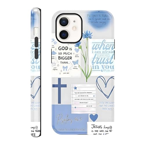 Coque iPhone 12 chrétienne bleue pour vos moments de prière et quotidien