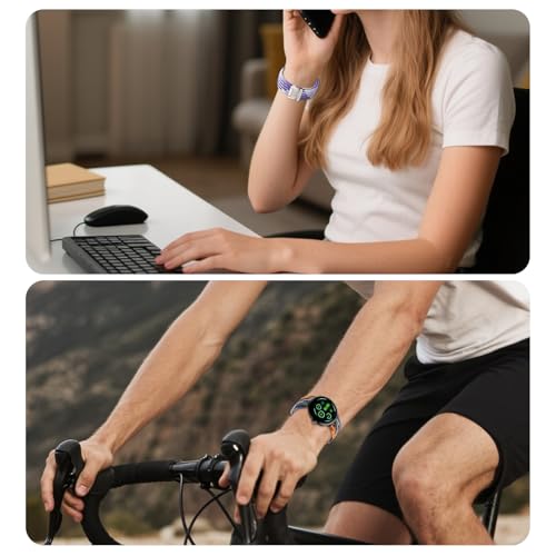 Image of Yeahxing Band for Pixel Watch 4 /3 /2 /1 Band - Stretchy Nylon Braided Bands for Google Pixel Watch 41mm 45mm, Fit 6.8-10.2 inch Adjustable Wristband with Parachute Buckle for Men Women
