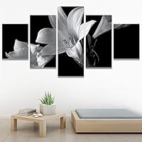 SIGNWIN 5 Panel Canvas Wall Art Botanical Chic Closeup Expressive Multicolor Photography for Home Decorations Ready to Hang - 60