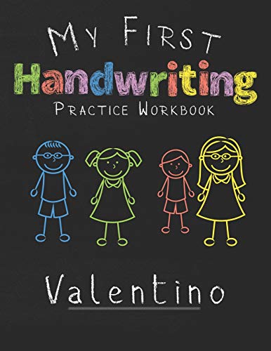 My first Handwriting Practice Workbook Valentino: 8.5x11 Composition Writing Paper Notebook for kids in kindergarten primary school I dashed midline I For Pre-K, K-1,K-2,K-3 I Back To School Gift