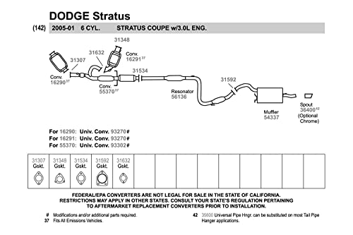 Image of Walker 36400 Exhaust Pipe Spout 2.75 inch Inlet (OD) for Toyota Camry
