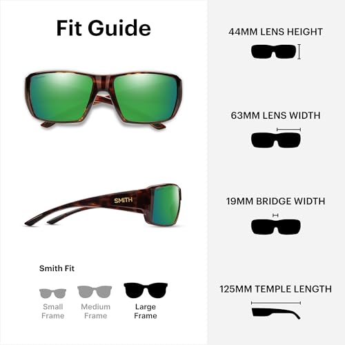 Image of SMITH Guide's Choice Fishing Sunglasses with ChromaPop Polarized Lenses & Large Frame - Performance Eyewear for Water Sports