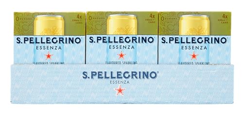 Sanpellegrino Essenza Lemon and Lemon Zest Flavoured Sparkling Natural Mineral Water (Case pack of 24)