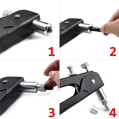 Tuerca remachable, Tuercas remachables 106 Piezas Kit de Remachadora Manual de Tuercas Herramienta de remachado de Tuercas roscadas M3-M8 Tuerca remachable de Aluminio