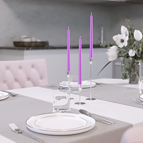 Candwax 10 Inch Taper Candles Set Of 12 - Dripless Taper Candles And Unscented Candlesticks - Perfect As Dinner Candles And Household Candles - Lilac Candles #TOP3