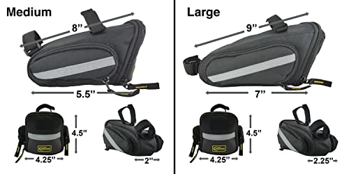 Lumintrail Bicycle Strap-On Bike Saddle Bag, Cycling Seat Bag, Under Seat Pack Medium Or Large (Large) #TOP6
