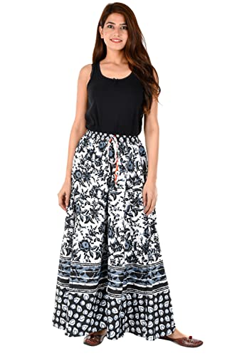 Image of Women's Cotton Printed Palazzo (Free Size) Black