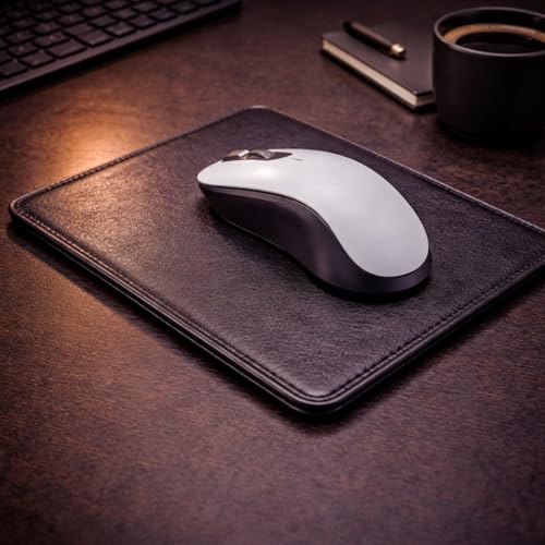 Image of Leatherman Leather Mouse Pad (Black) - Premium Non-Slip Desk Mouse Pad, Smooth Surface for Precision Control, Durable Rectangular Office & Gaming Mousepad, 24.5 x 21.1 cm