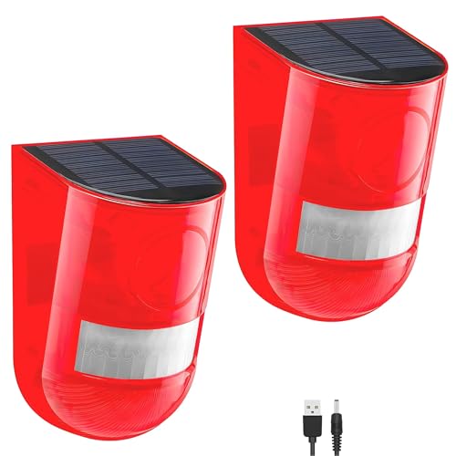 Solar Sound & Light Alarm System 110dB 6LED Strobe (2 Pack)