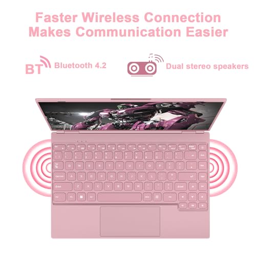 Image of Laptop 14 Inch Celeron N5095 Up to 2.9Ghz, Win 11 Laptop 8+256GB SSD-Pink