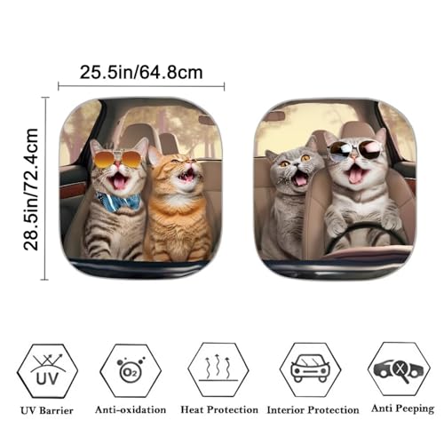 Pare-soleil de voiture chat amusant pliable pour bloquer les UV - 2