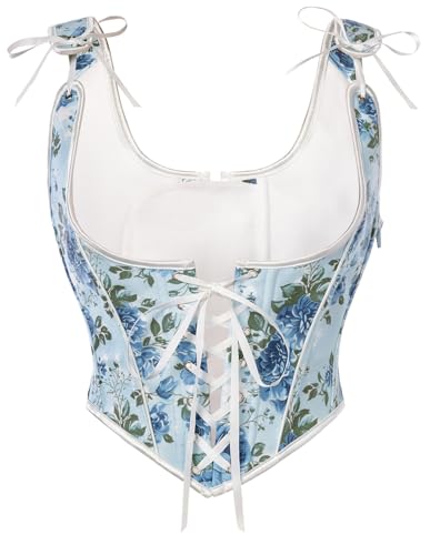 Blue Floral Corset Top