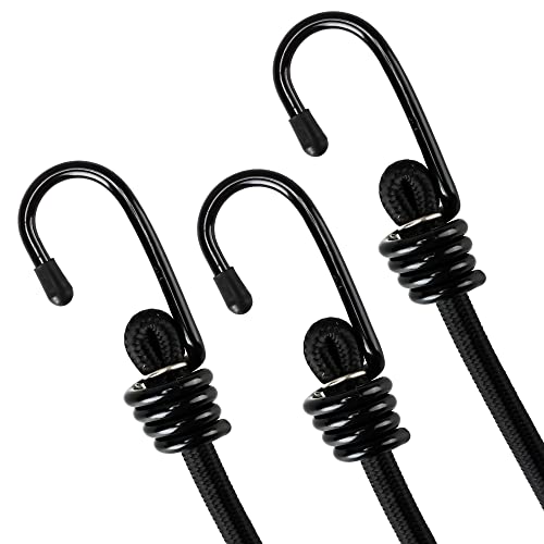 Lanlord Latex Black Heavy Duty Outdoor Bungee Cords With Hook 3Pcs40Inch #TOP7