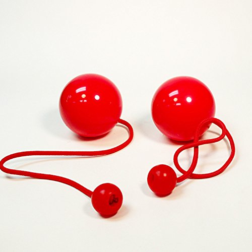 Play Pair of Contact GIGA Poi with 100mm Stage Ball - Red