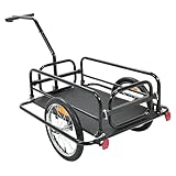 KUAFU Foldable Bike Cargo Trailer Compatible with most Bicycles Folding Large Loading Bike Trailer Storage Cart Luggage Trailer Hitch Adjustable Handle Bicycle Trailer for Shopping, Traveling, Hauling