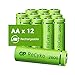 Produktbild Wiederaufladbare AA Batterien  12 Stück | GP Recyko | AA LR6 wiederaufladbare Akkus 2600 mAh NiMH  vorgeladen und hohe Kapazität | für den täglichen Gebrauch in allen Ihren Geräten