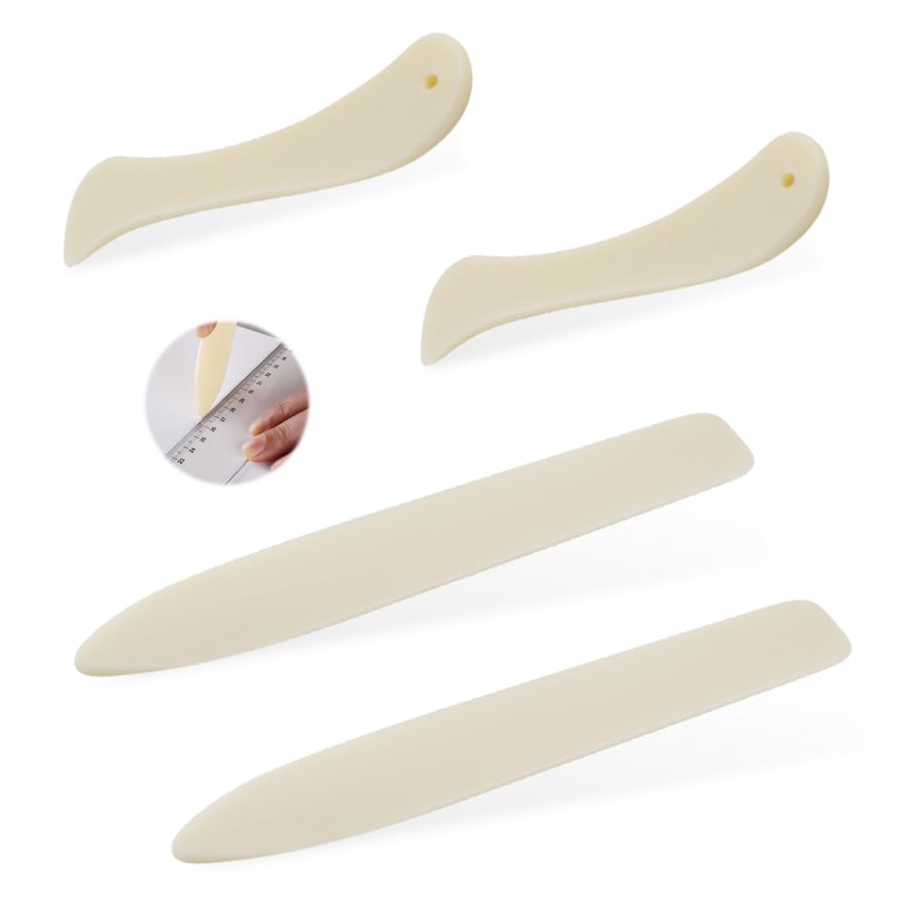 Set di 2 cartelline piegacarta per cucito, cartelline in osso
