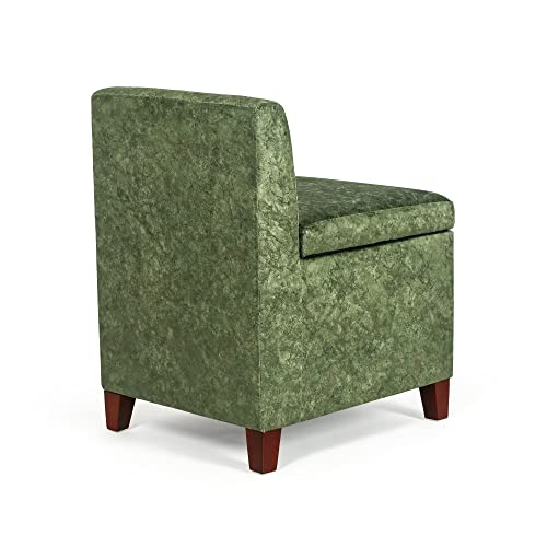 Homebeez Modern Square Storage Ottoman, Velvet Upholstered Accent Chair, Vanity Lounge Single Sofa with Solid Wood Frame, for Bedroom, Living Room, Dining Office, Green (CH40AM60HB9) by Homebeez - Used condition - Image 3