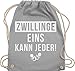 Shirtracer Vatertagsgeschenk Papa Geschenk - Zwillinge - EINS kann jeder - Unisize - Hellgrau - Fun - WM110 - Turnbeutel und Stoffbeutel aus Baumwolle