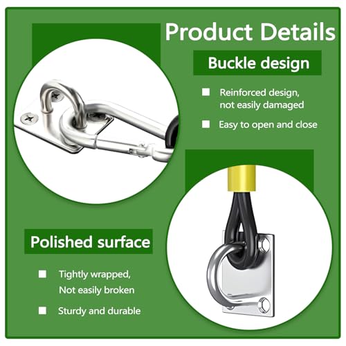 Thatyro 4 Stück Bärensichere Mülltonnen-Deckelschloss mit Zubehör, Universal Outdoor Mülltonnenschlösser für Tiere, Edelstahl-Drahtseil, Mülltonnenriegel für Eichhörnchen, Hunde, Waschbär (Schwarz)