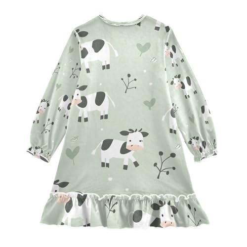 Bolaz Nightgowns Sleepwear Lightweight Nightdress Soft Pajamas Dress Cute Farm Cows for 3-10 Years2