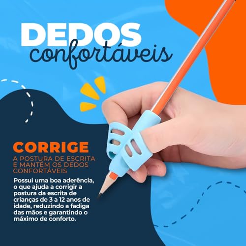 Pegadores de Lápis Ergonômicos para Crianças, Estimula a Escrita com Diversão, Suporte de lápis e ca