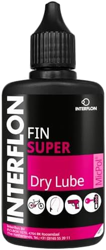 Interflon Fin Super Dry Lube, Universal Dry Film Lubricant – Multipurpose Penetrating Long-Lasting Lubricant for a Variety of Indoor and Outdoor Applications – 50ml Squeeze Bottle