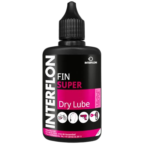 Interflon Fin Super Dry Lube, Universal Dry Film Lubricant – Multipurpose Penetrating Long-Lasting Lubricant for a Variety of Indoor and Outdoor Applications – 50ml Squeeze Bottle
