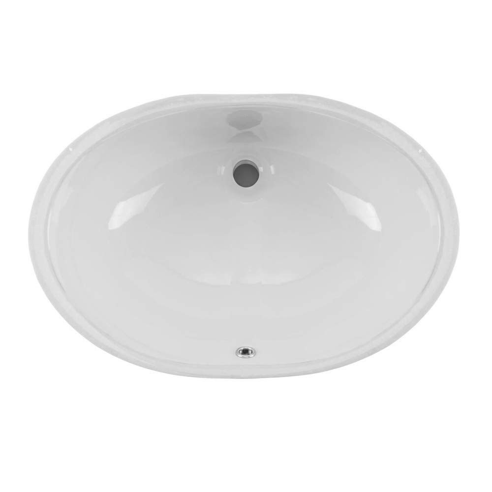 CAHABA CA425V17-W 19-1-4 x 16-1-4 White Glazed Porcelain Bathroom Sink
