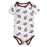 Chichoo Newboen Baby Football Sport Themed Jersey Outfit Infant Bodysuit Interlock 195 Gsm...