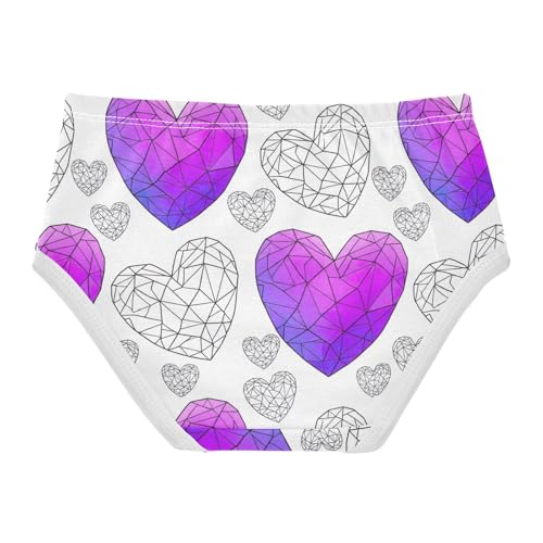 Joisal Purple Line Polygonal Hearts Toddler Underwear Floral 2t Cotton Cute Panties Girl Florals Briefs Undies Kids2