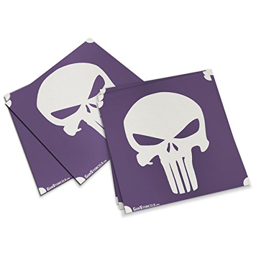 Punisher Stencils for Guns, Magazines and Accessories - 5 Pack - 2x2