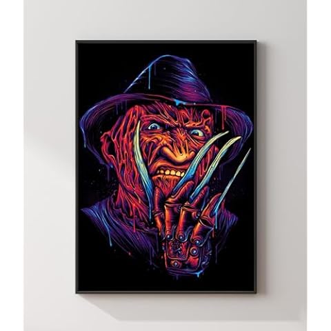 HUANNY Diamond Painting Horror Movie Diamond Art Freddy, 5D Full Drill Cross Stitch Embroidery Kits Cover