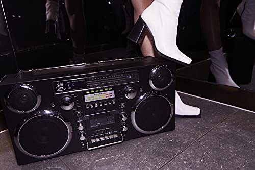 Gpo Brooklyn 1980S-Style Portable Boombox - Cd Player, Cassette Player, Fm Radio, Usb, Wireless Bluetooth Speaker - Black #TOP3