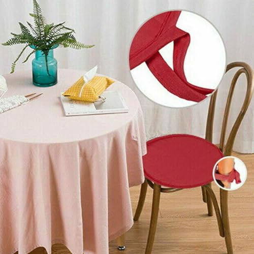 Cojines para sillas con lazos de sujeción estables, almohadillas redondas rojas 4