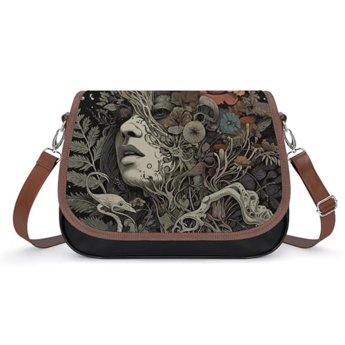 Psychedelic Fashion Crossbody Shoulder Messenger Women Bag Pu Leather Office Work Business for Handbag Crossbody Bag
