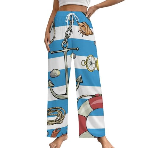Pantalon de nuit femme en voile fluide contre les nuits chaudes S