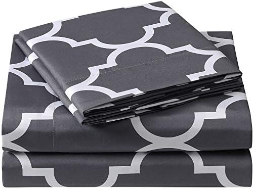 Mellanni Queen Sheet Set - Hotel Luxury 1800 Bedding Sheets & Pillowcases - Extra Soft Cooling Bed Sheets - Deep Pocket up to 16 inch Mattress - Wrinkle, Fade, Stain Resistant - 4 Piece (Queen, White)