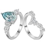 Whoiy Anillo de compromiso para mujer, oro 750, alianzas de boda de oro blanco de 18 quilates con moissanite de 3 quilates, juego de 2 unidades, oro auténtico con grabado para mujer, talla 51 (16.2)