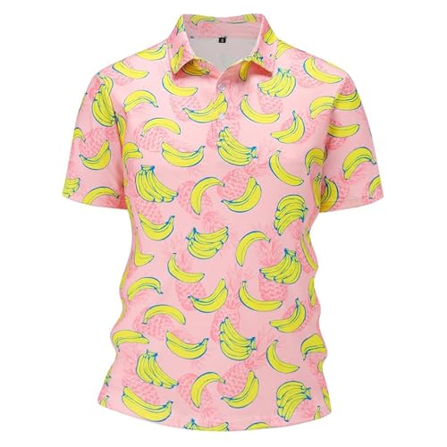 Polo de golf léger pour homme blanc et or en grandes tailles