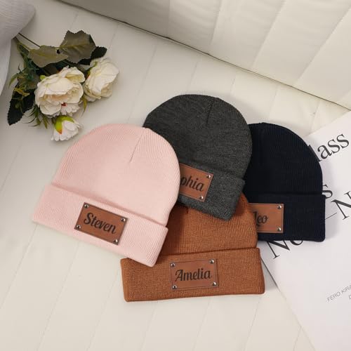 NIBESSER Unisex Erwachsenen Mütze Beanie Bedrucken Lassen, Wintermütze Hat zum Personalisieren Mit Name oder Wunschtext, selbst gestalten