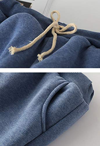 Flygo Womens Casual Running Hiking Pants Fleece Lined Activewear Sweatpants (Large, Dark Grey) #TOP6