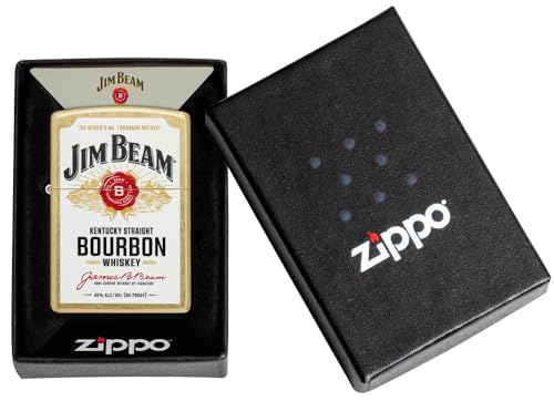 Encendedor de bolsillo Zippo diseño Jim Beam latón regular miniatura 5