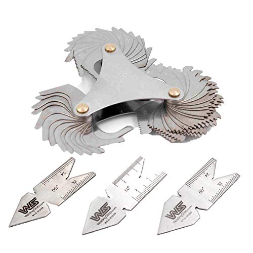 60 Degree Thread Pitch Gauge 51pcs Centre Gage 3pcs Set Screw Thread Pitch Cutting Gauge Tool Stainless Steel