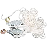 Hebezeug-Flaschenzug mit Nylonseil, Robuste Haken-Heberolle aus Verzinktem Stahl für den Industriebau, Flaschenzug und Flaschenzug, 4000 LB Tragfähigkeit