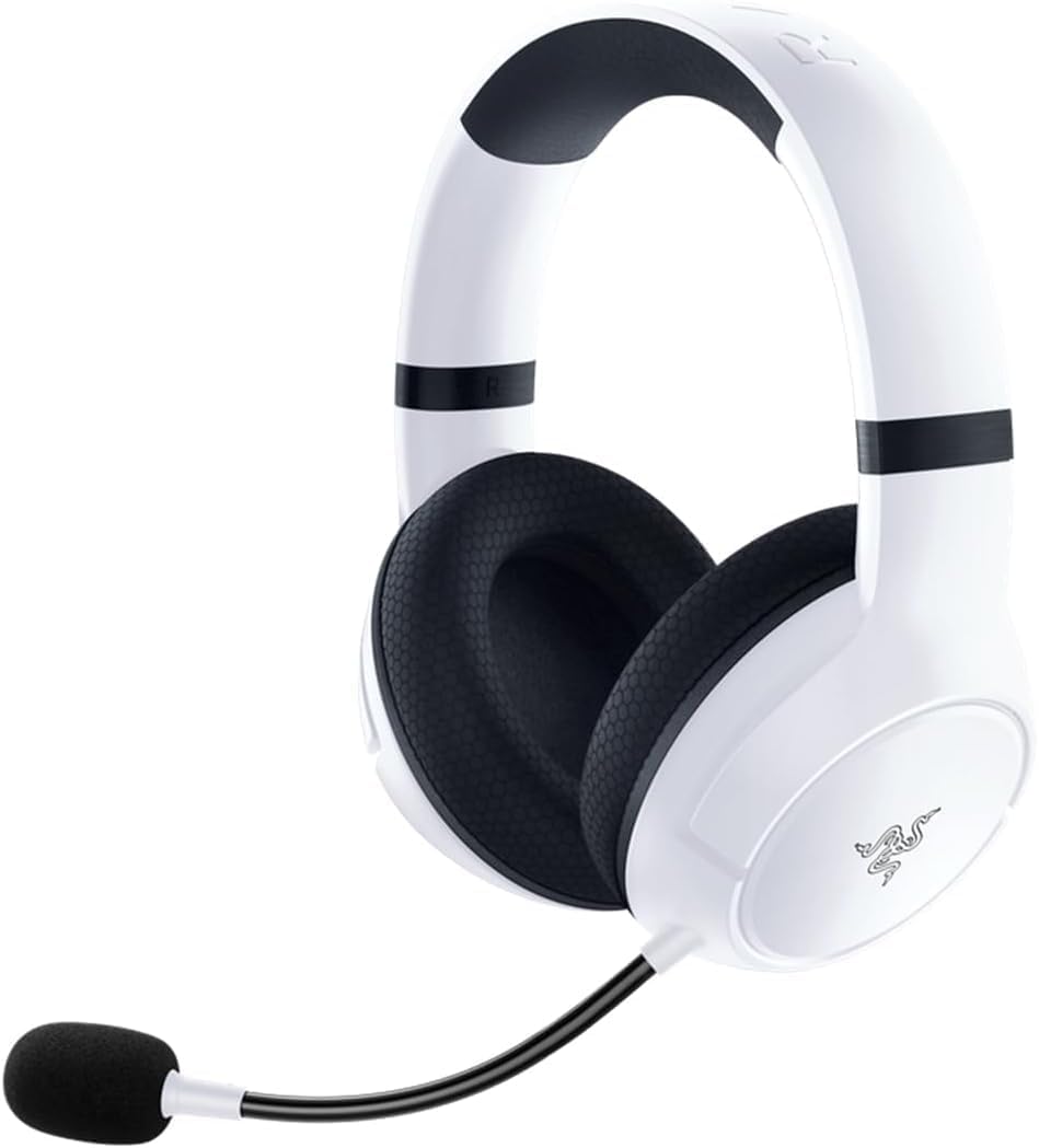 Razer Kaira for Xbox - Wireless Gaming Headset for Xbox Series X|S, TriForce Titanium 50mm Drivers, HyperClear Cardioid Mic, Breathable Memory Foam Ear Cushions - White