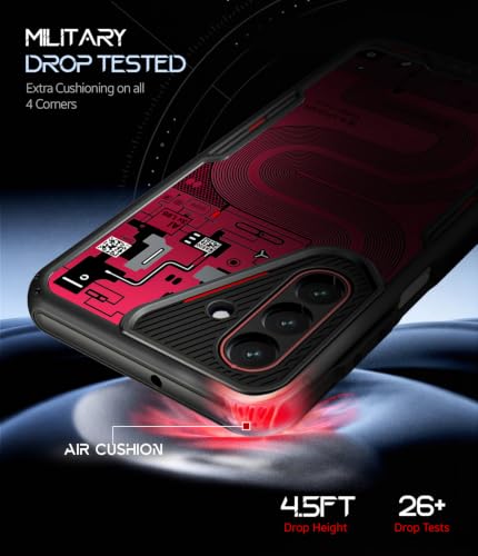 Image of KAPAVER iON-X Back Cover Case Compatible with Samsung Galaxy A27 5G / M47 5G / F70 Pro (TPU + Poly Carbonate | Cyber-i Smoke Black)