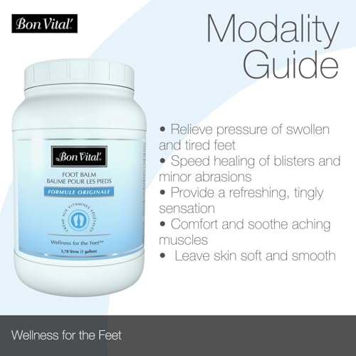 Bon Vital' Original Foot Balm, Foot Cream for Dry Skin & Cracked Heels, Moisturize Feet & Speed Healing of Blisters & Abrasions on Heel, Increase Circulation in Feet, 1 Gallon Jar